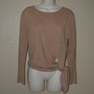 NWT $295 Sz XS Allude Cashmere Tan Lightweight Long Sleeve Sweater